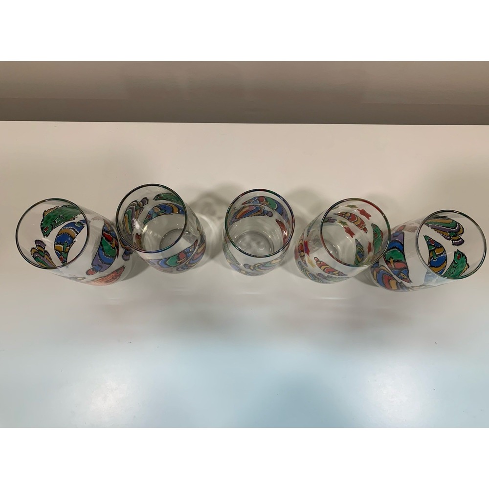 Set Of 5 Vintage Libbey Tropical Fish Drinking Glasses - Picture 2 of 6